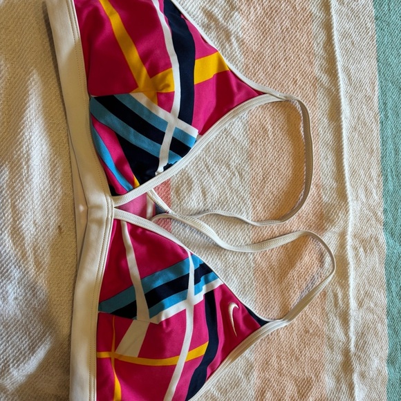Nike Multicolor Striped Bikini Top Sz 12 - Picture 2 of 5